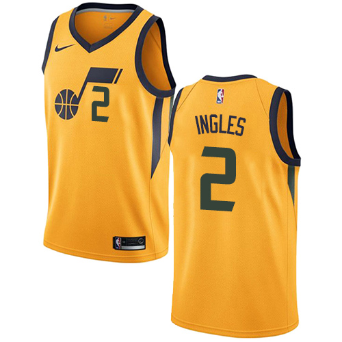 Men Nike Utah Jazz #2 Joe Ingles Yellow NBA Swingman Statement Edition Jersey